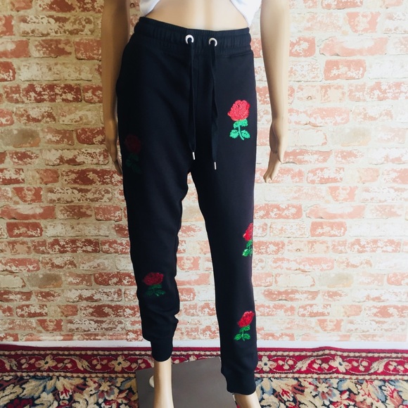 H&M Pants - 5/$20! NWT H&M Sequin Rose Joggers, size M
